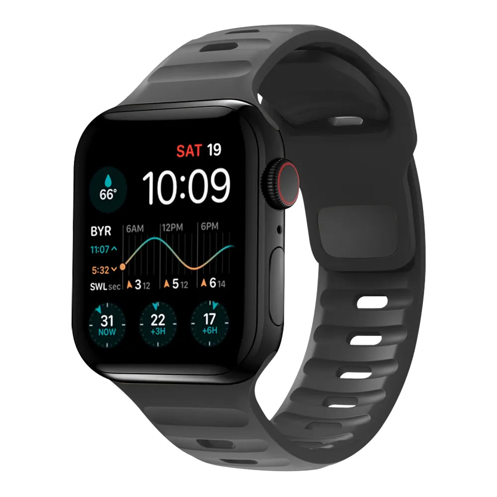 waterproof Apple Watch silicone band#color_black