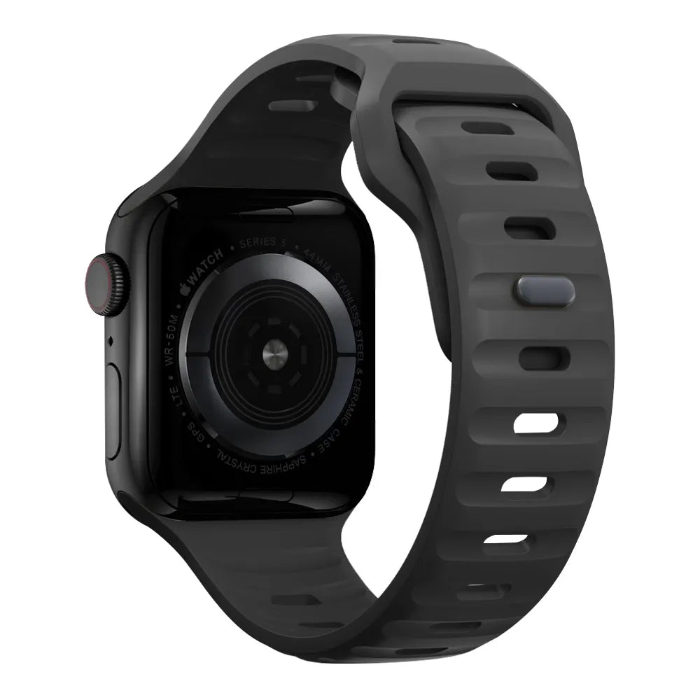 waterproof Apple Watch silicone band#color_black