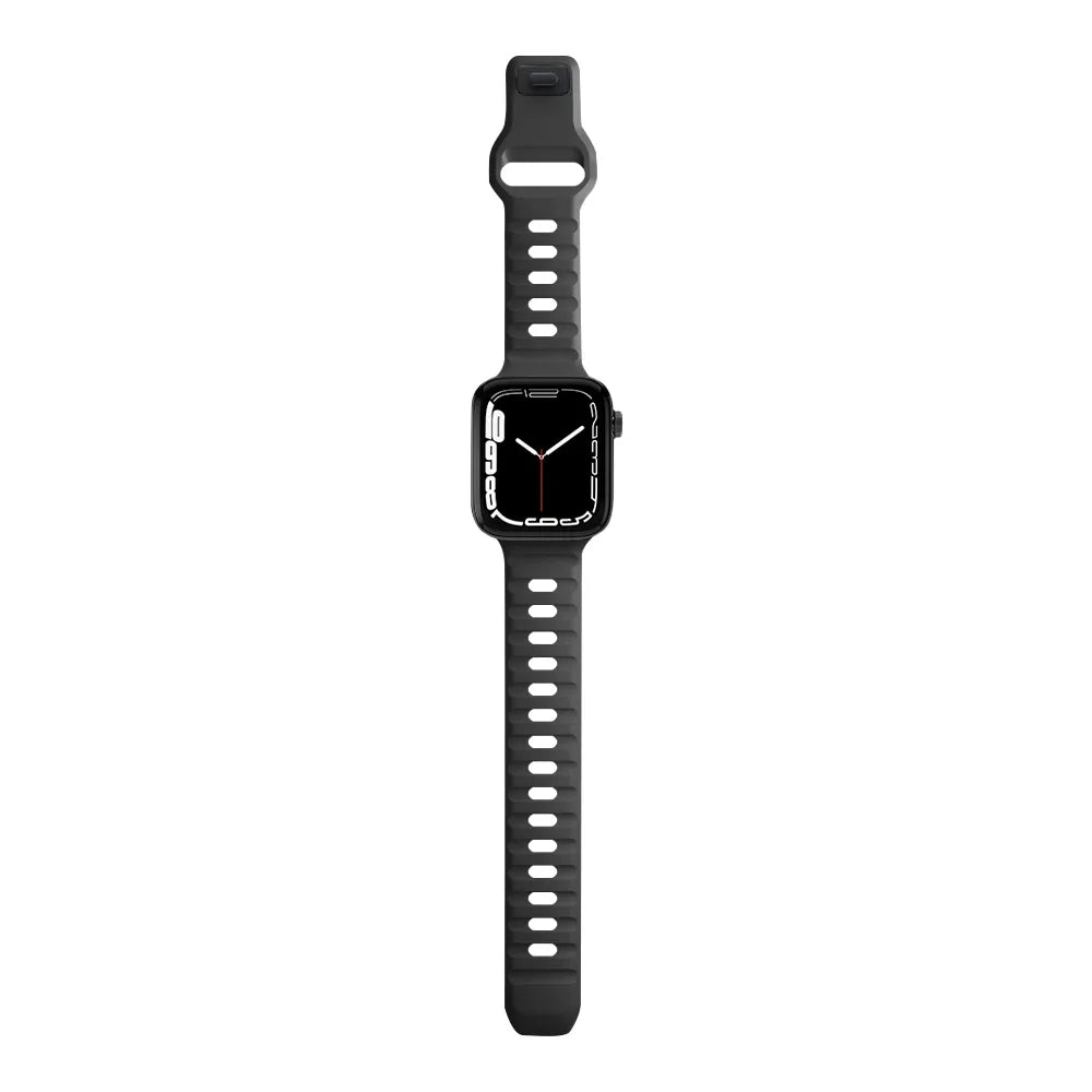 waterproof Apple Watch silicone band#color_black