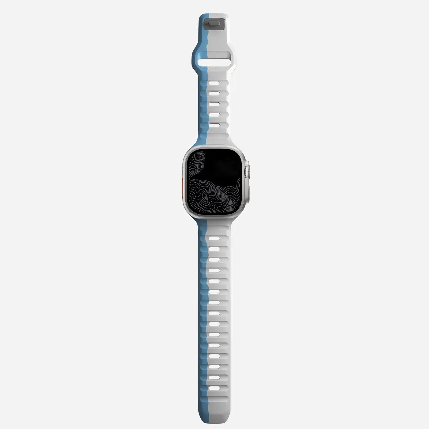 Apple Watch silicone strap#color_blue/gray