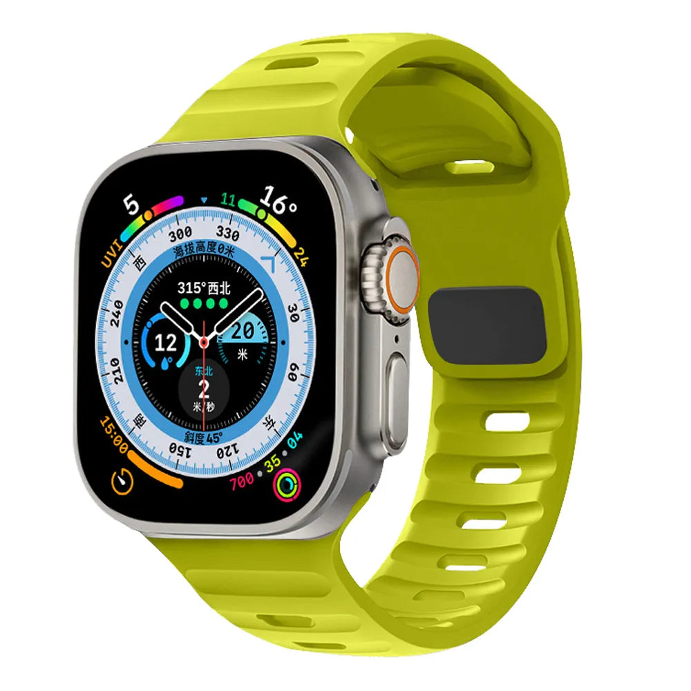 waterproof Apple Watch silicone band#color_fluorescent green