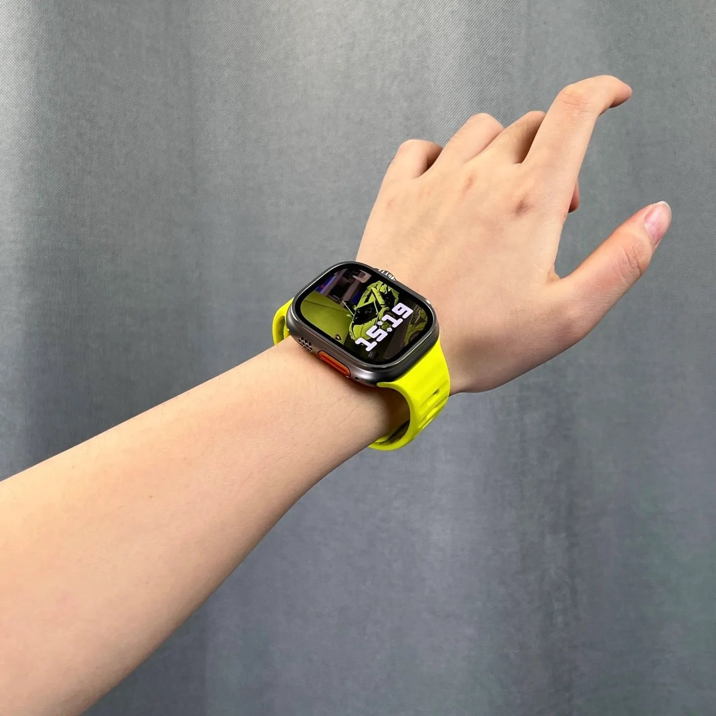 waterproof Apple Watch silicone band#color_fluorescent green