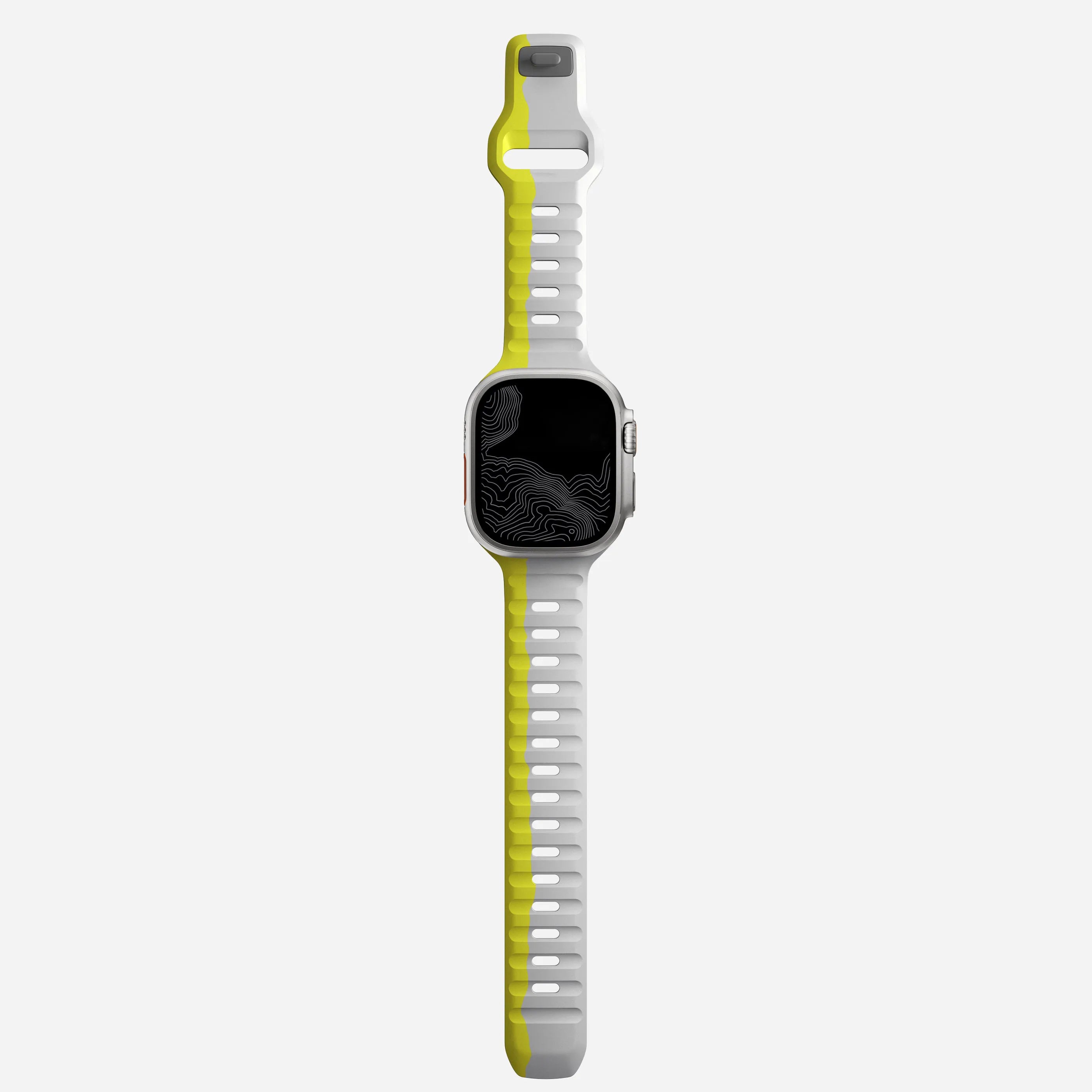 Apple Watch silicone strap#color_fluorescent green/gray
