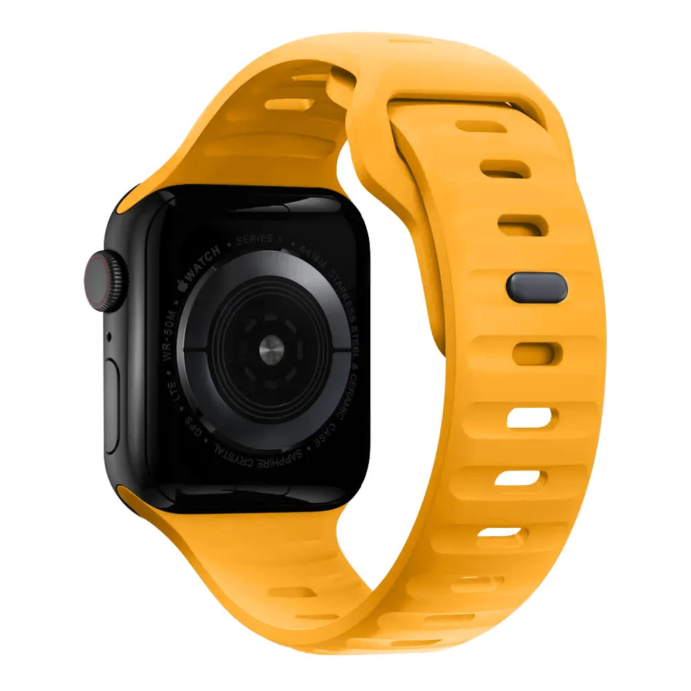 waterproof Apple Watch silicone band#color_honey yellow