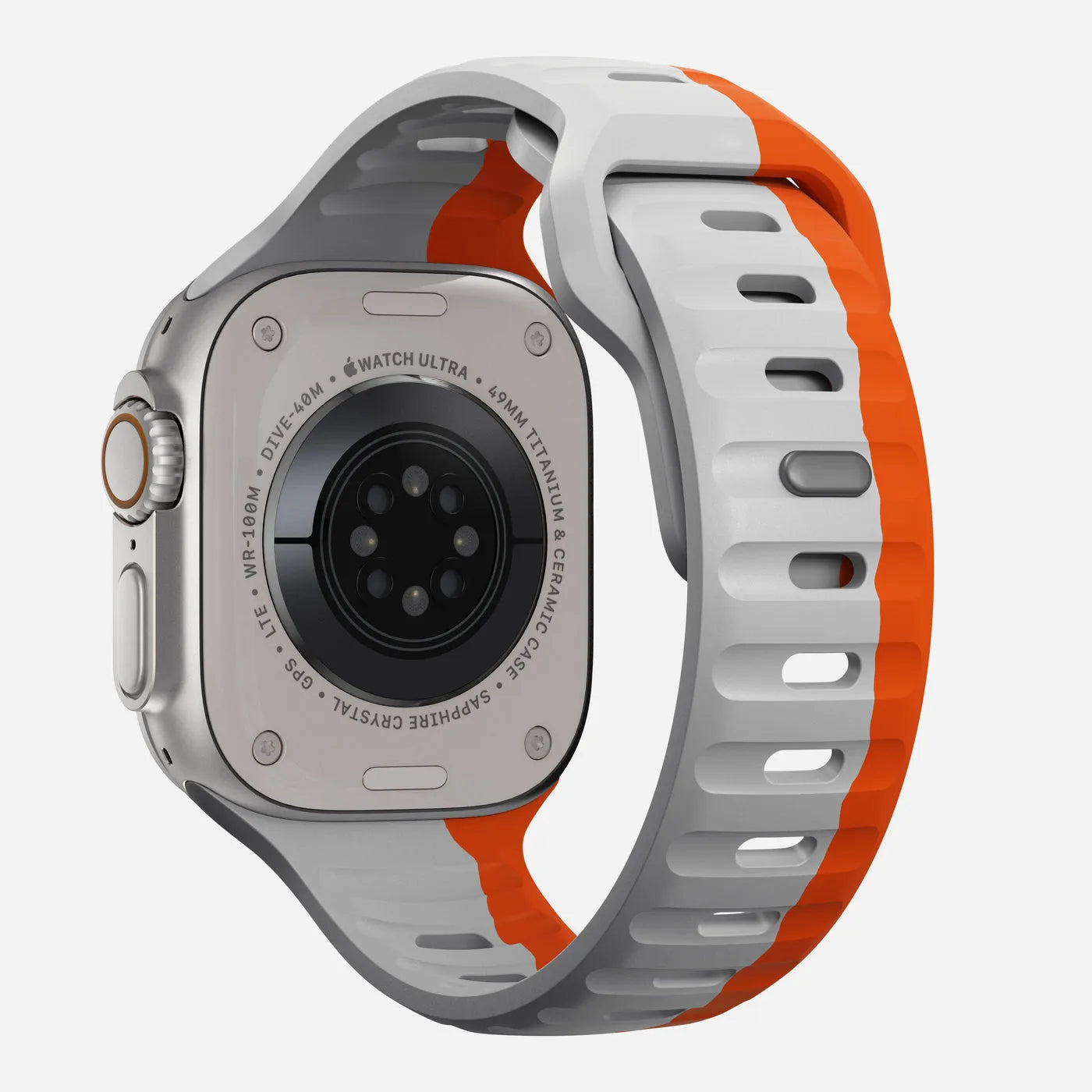 Apple Watch silicone strap#color_orange/gray