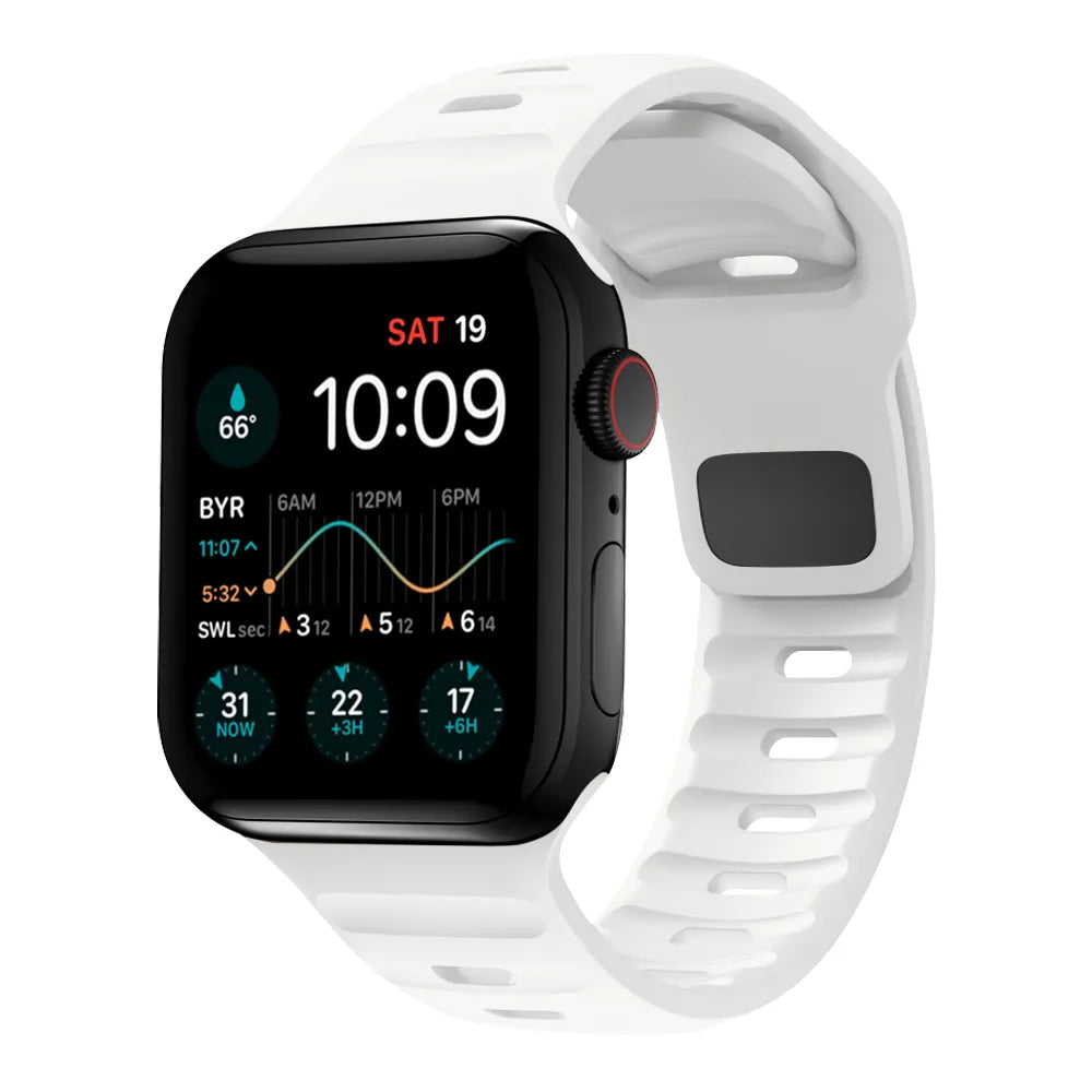 waterproof Apple Watch silicone band#color_white