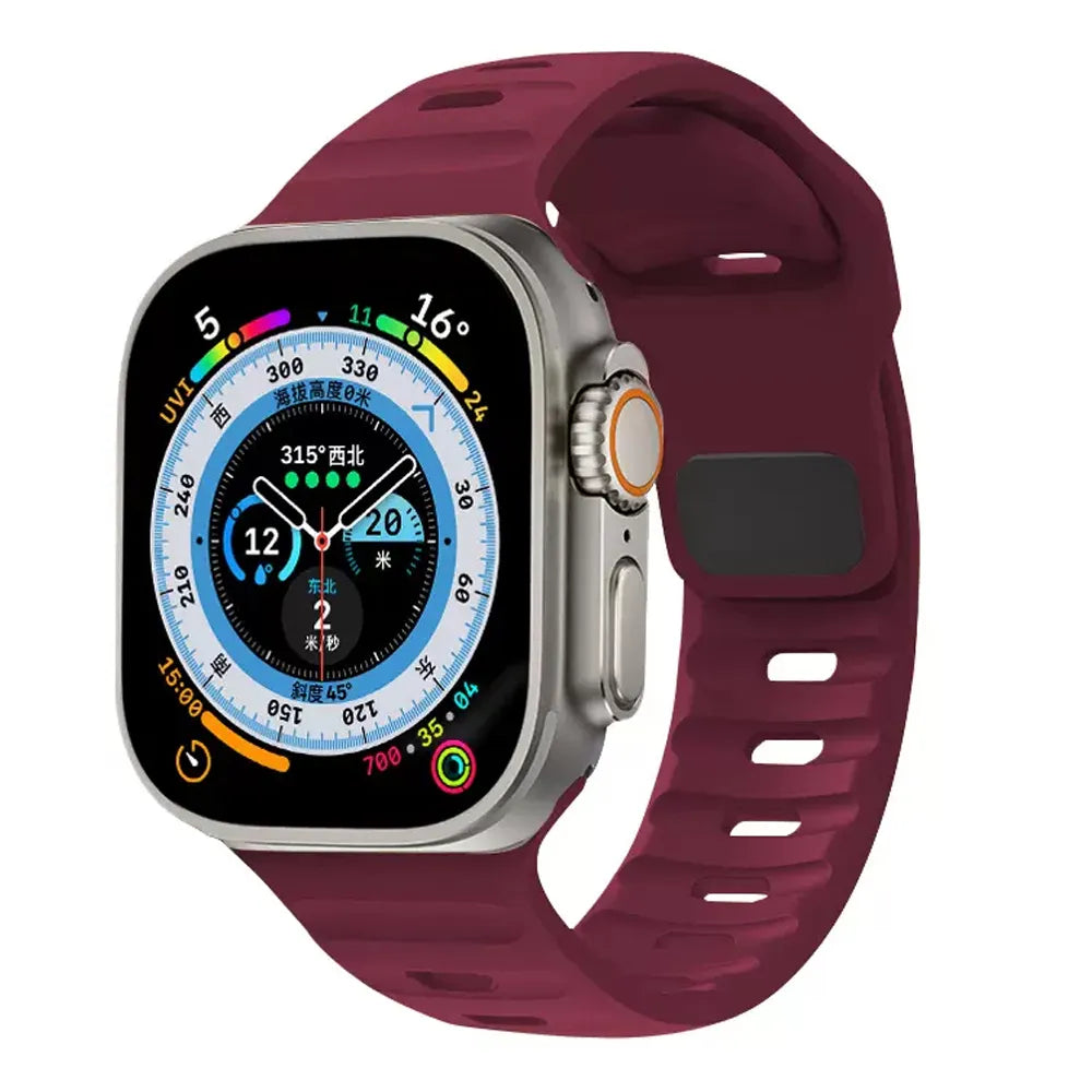 waterproof Apple Watch silicone band#color_wine red