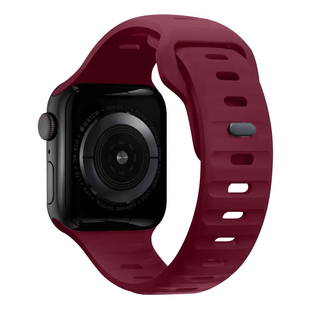 waterproof Apple Watch silicone band#color_wine red