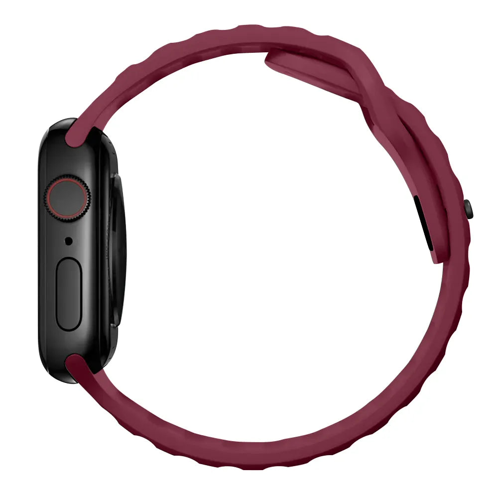 waterproof Apple Watch silicone band#color_wine red