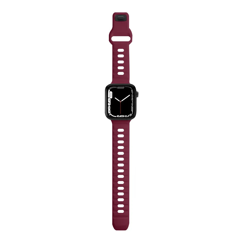 waterproof Apple Watch silicone band#color_wine red