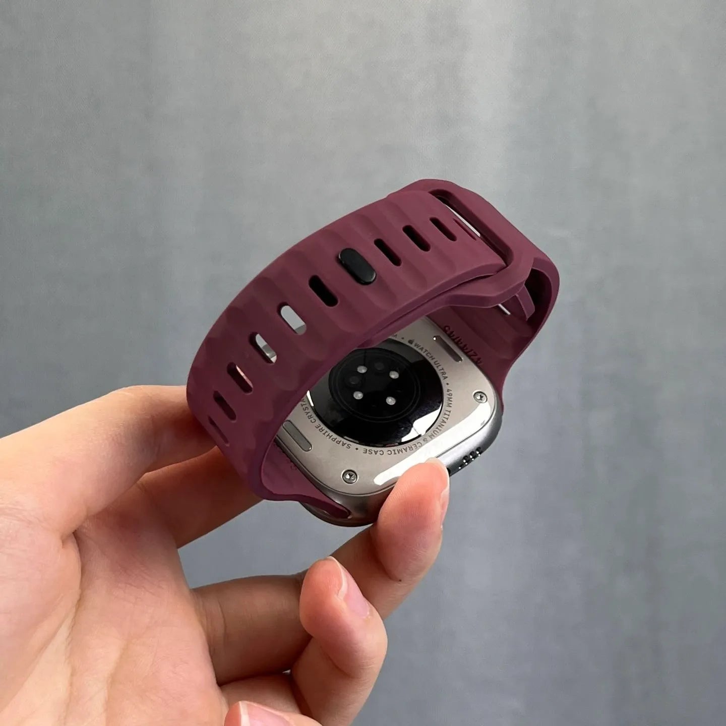 waterproof Apple Watch silicone band#color_wine red