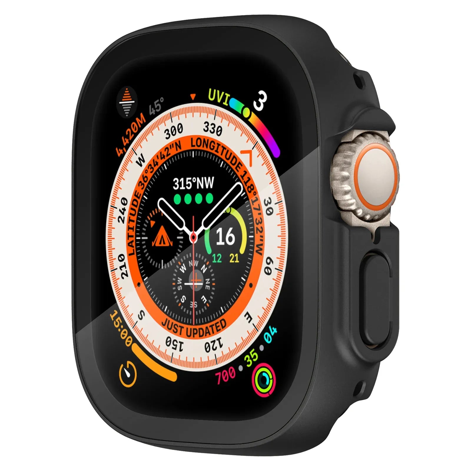 Apple Watch Ultra Screen Protector case - black#color_black