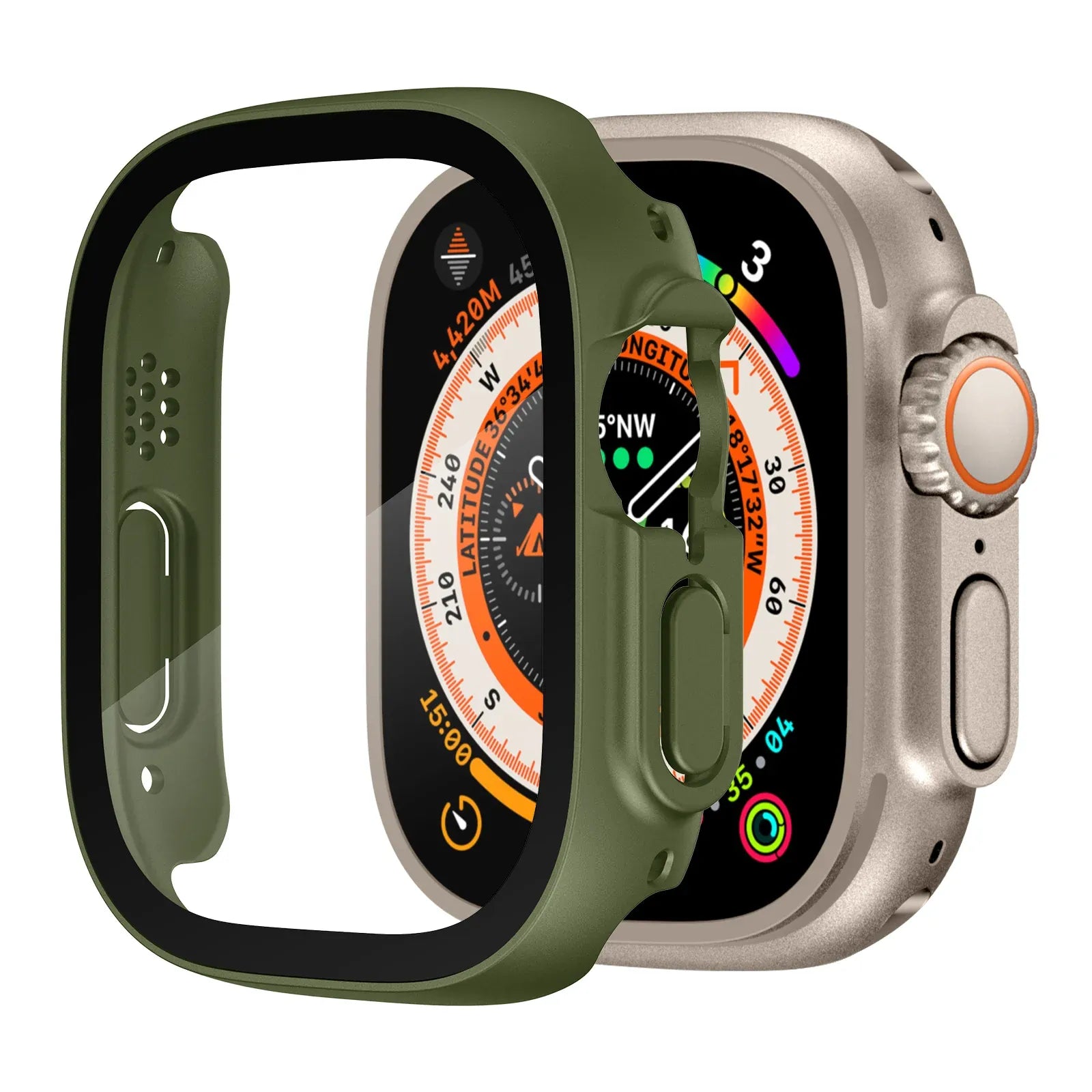 Apple Watch Ultra Screen Protector case - green#color_green