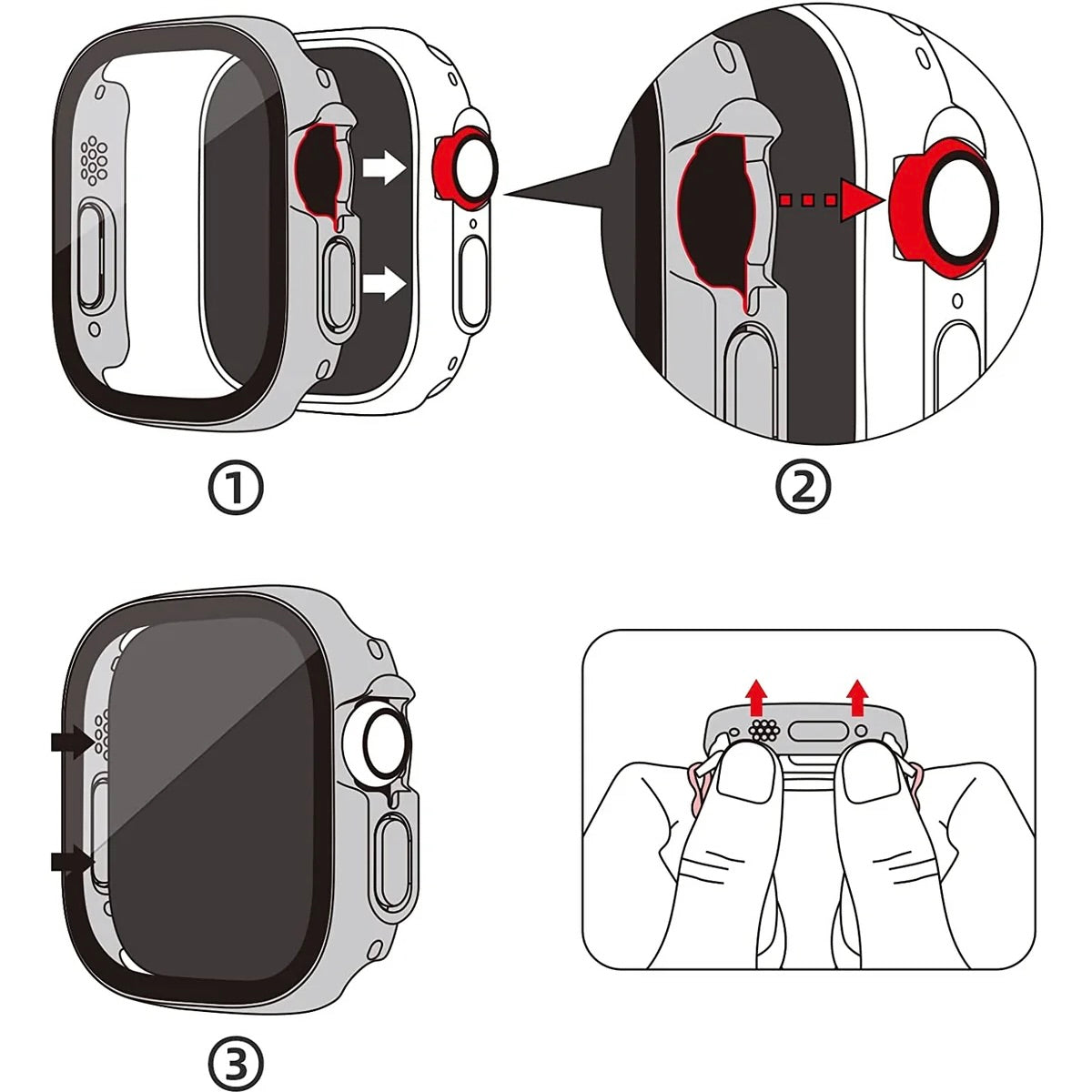 Apple Watch Ultra Screen Protector case instructions