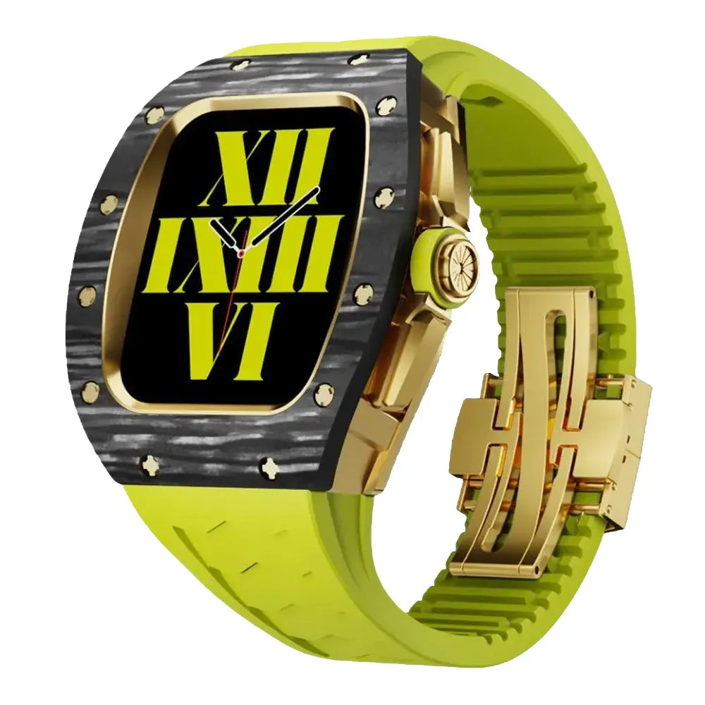 Richard Carbon Fiber Apple Watch Case Retrofit Kit - neon green#color_neon green