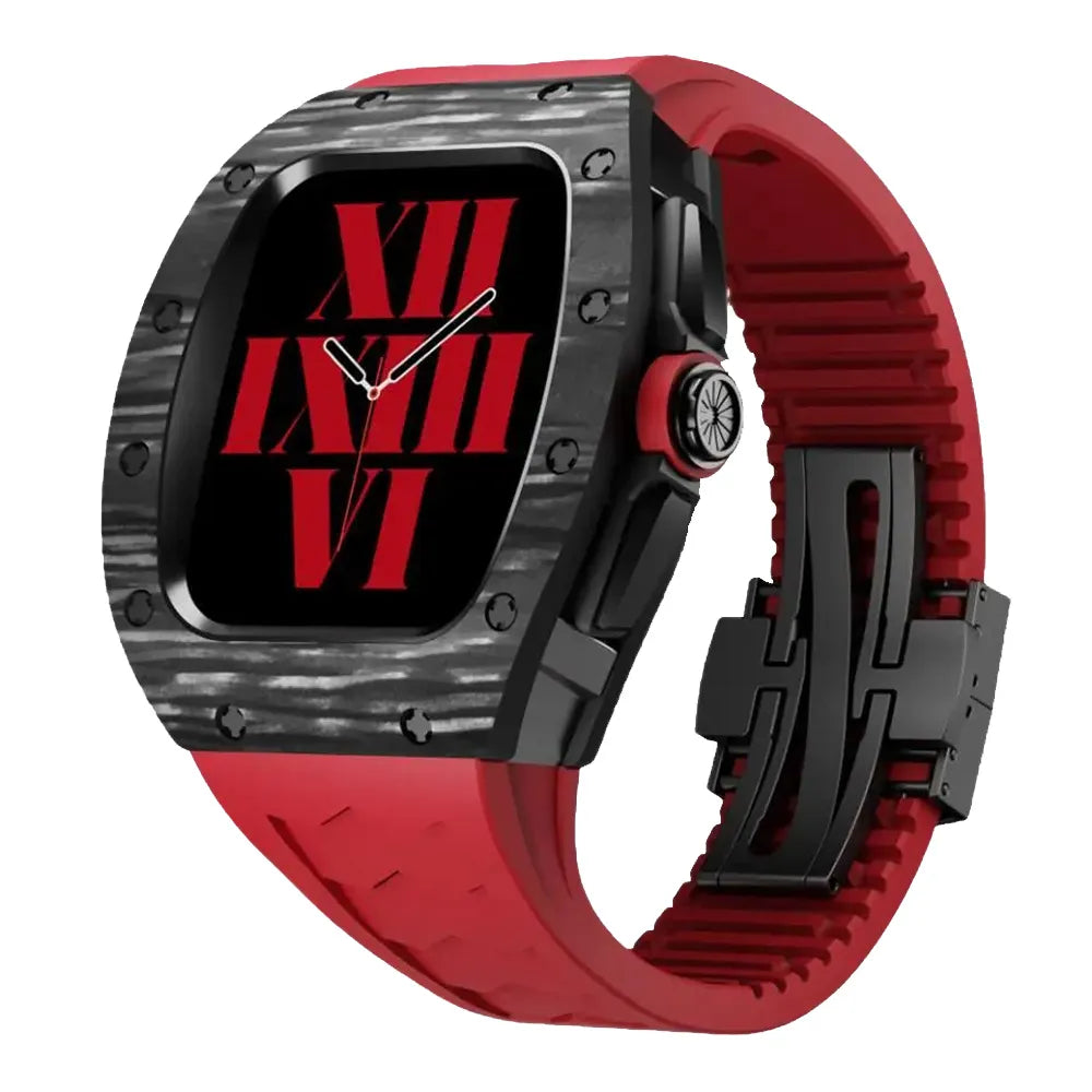 Richard Carbon Fiber Apple Watch Case Retrofit Kit - red#color_red
