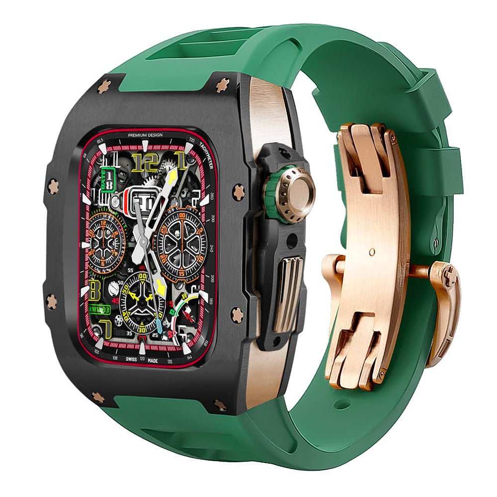 titanium Apple Watch Case retrofit kit - green#color_green