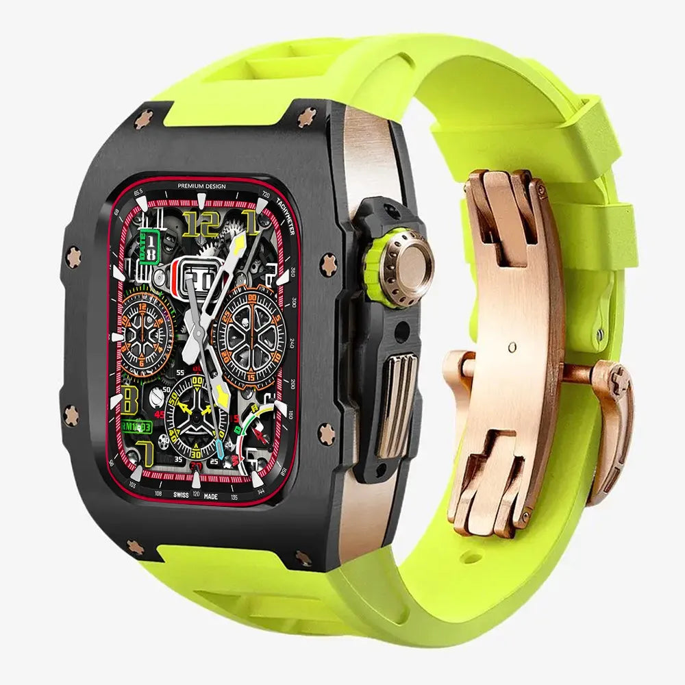 titanium Apple Watch Case retrofit kit - neon green#color_neon green