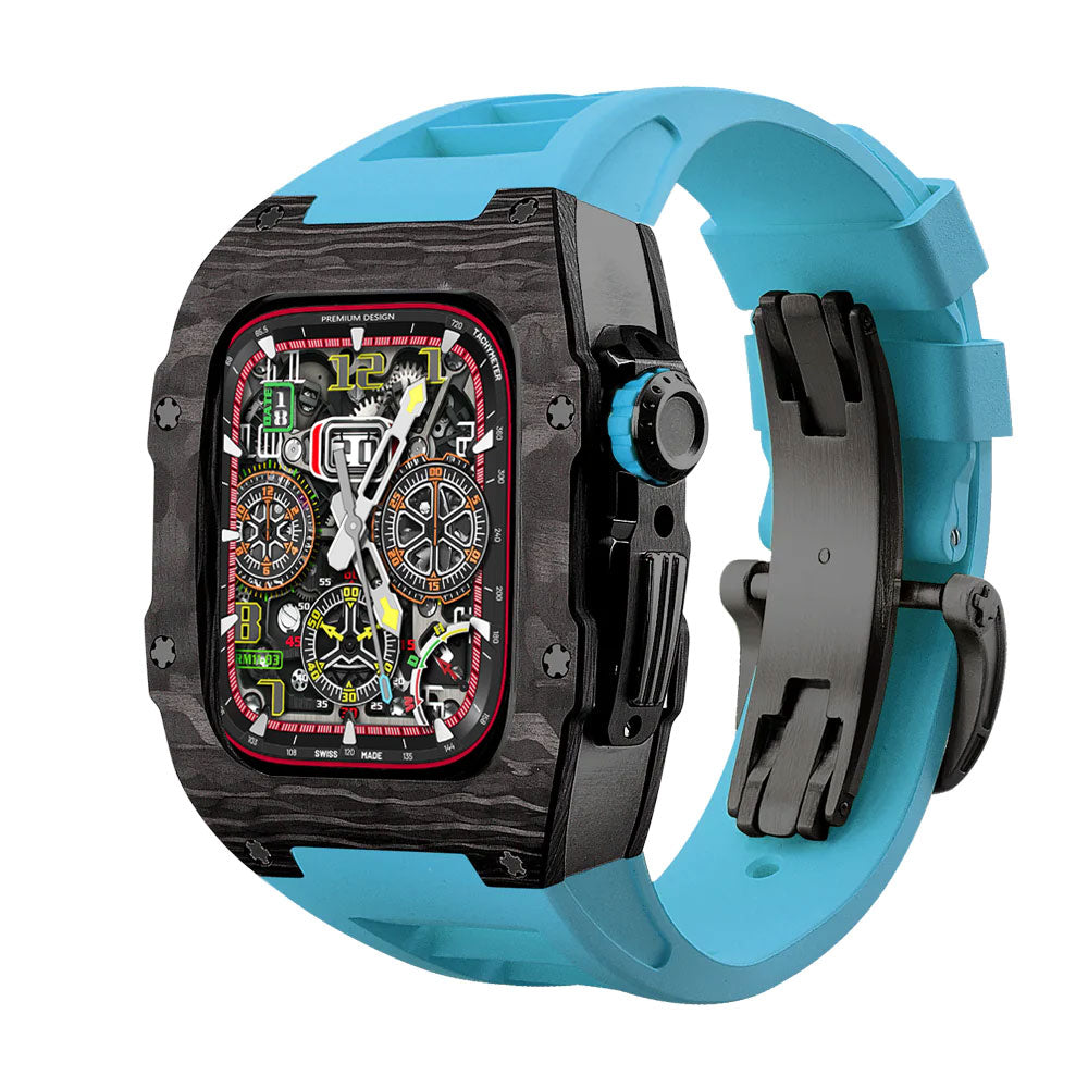 carbon fiber Apple Watch case - blue#color_blue