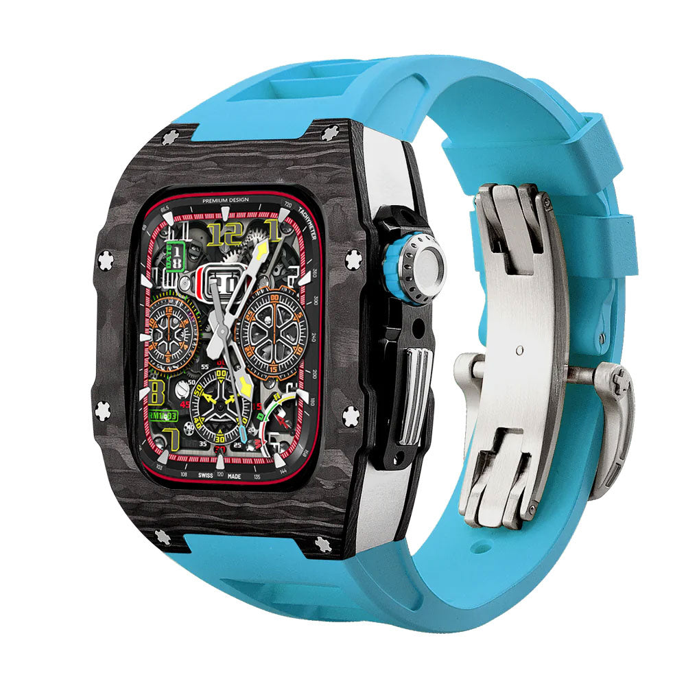 carbon fiber Apple Watch case - blue#color_blue