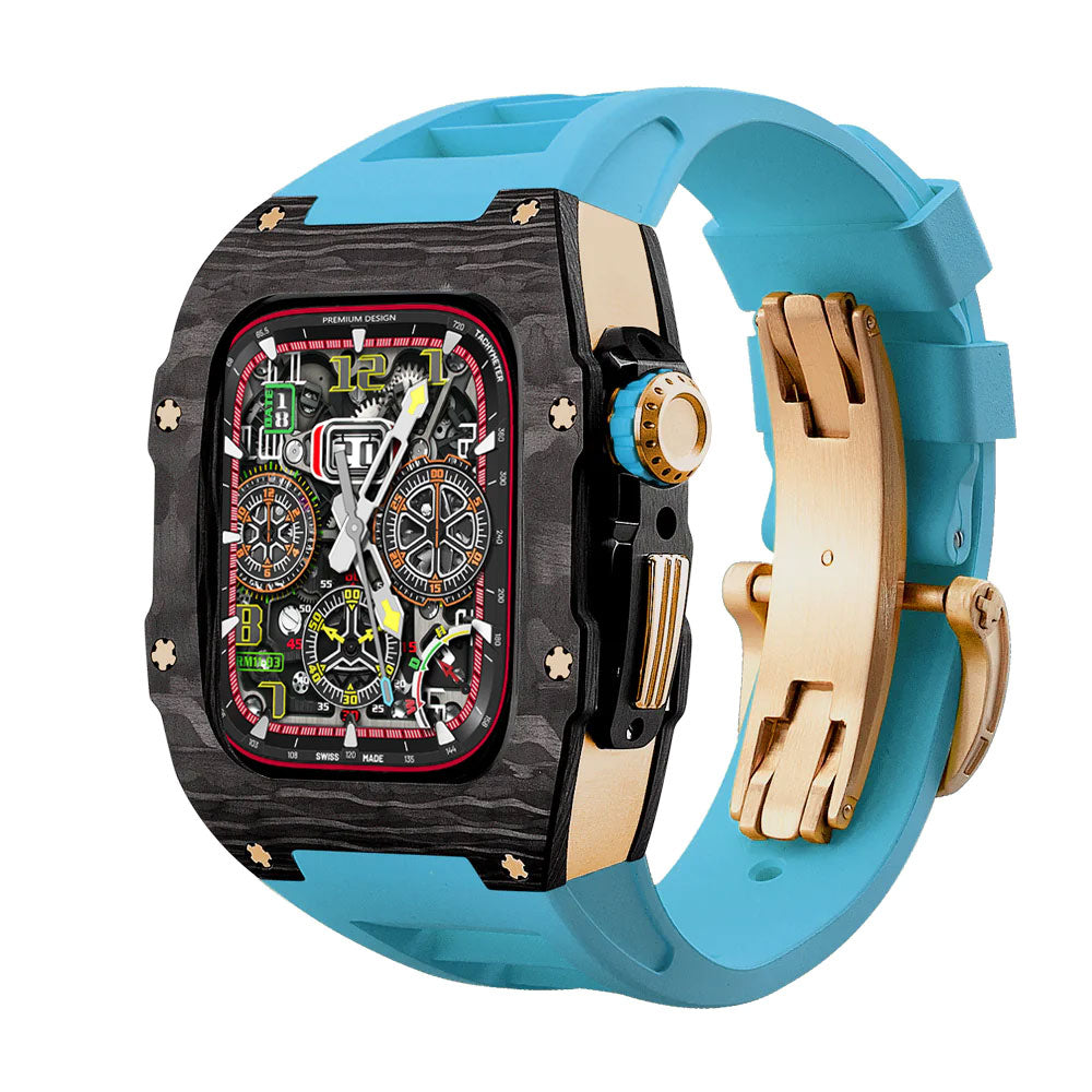 carbon fiber Apple Watch case - blue#color_blue
