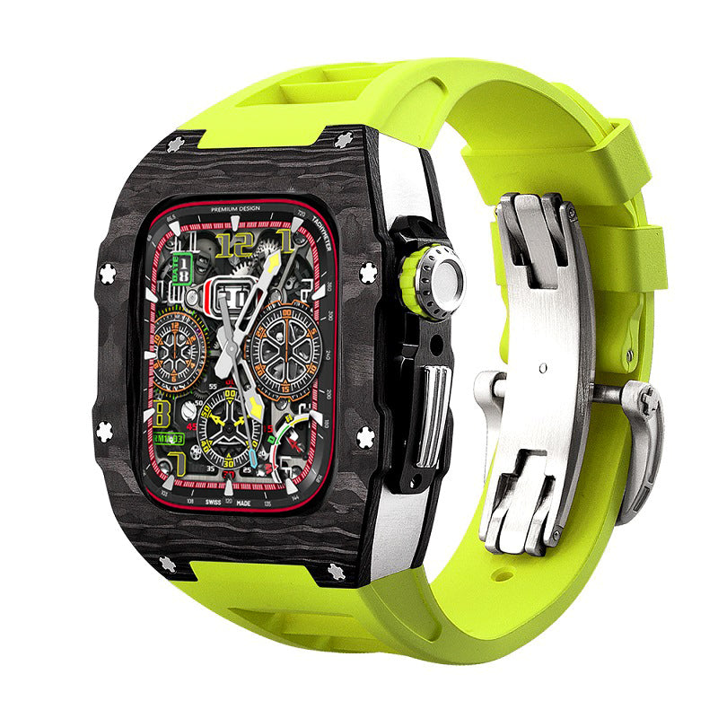 carbon fiber Apple Watch case - neon green#color_neon green