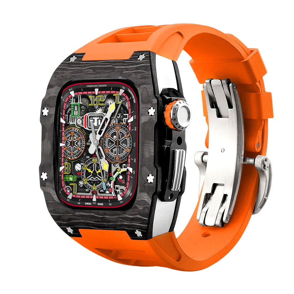 carbon fiber Apple Watch case - Orange#color_orange