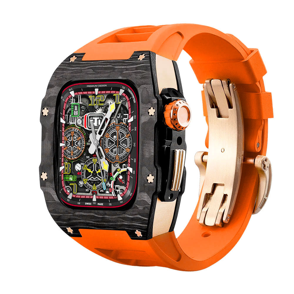 carbon fiber Apple Watch case - Orange#color_orange