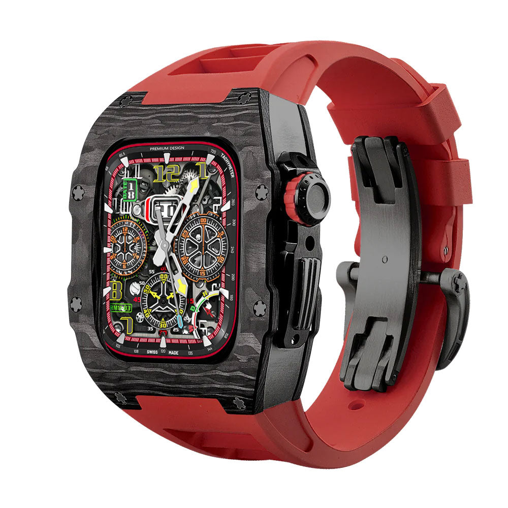 carbon fiber Apple Watch case - red#color_red