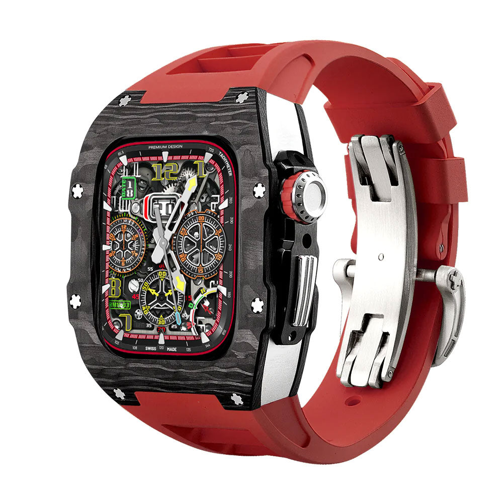 carbon fiber Apple Watch case - red#color_red