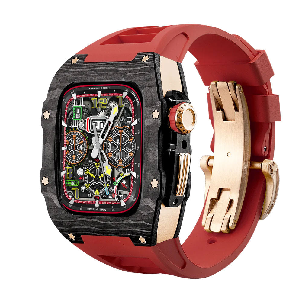 carbon fiber Apple Watch case - red#color_red
