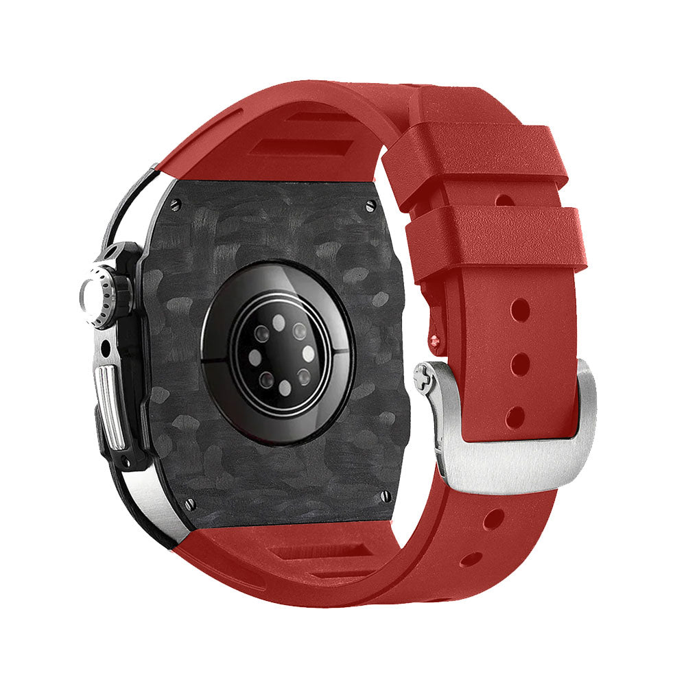 carbon fiber Apple Watch case - red#color_red