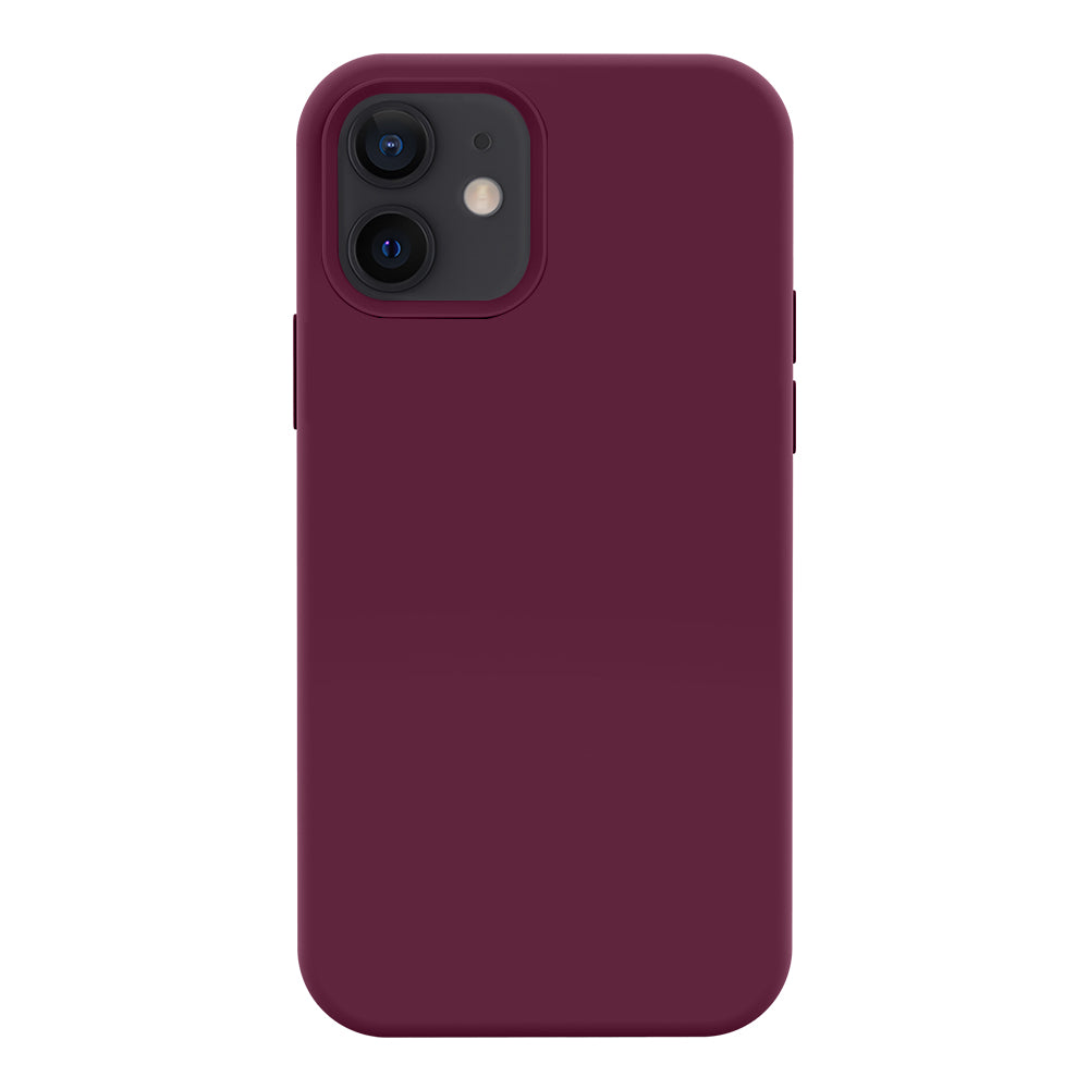 iPhone 12 silicone case - wine red#color_wine red