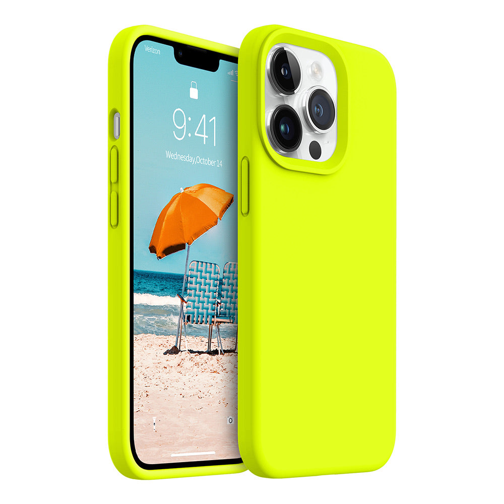 iPhone 13 Pro silicone case - fluorescent yellow#color_fluorescent yellow