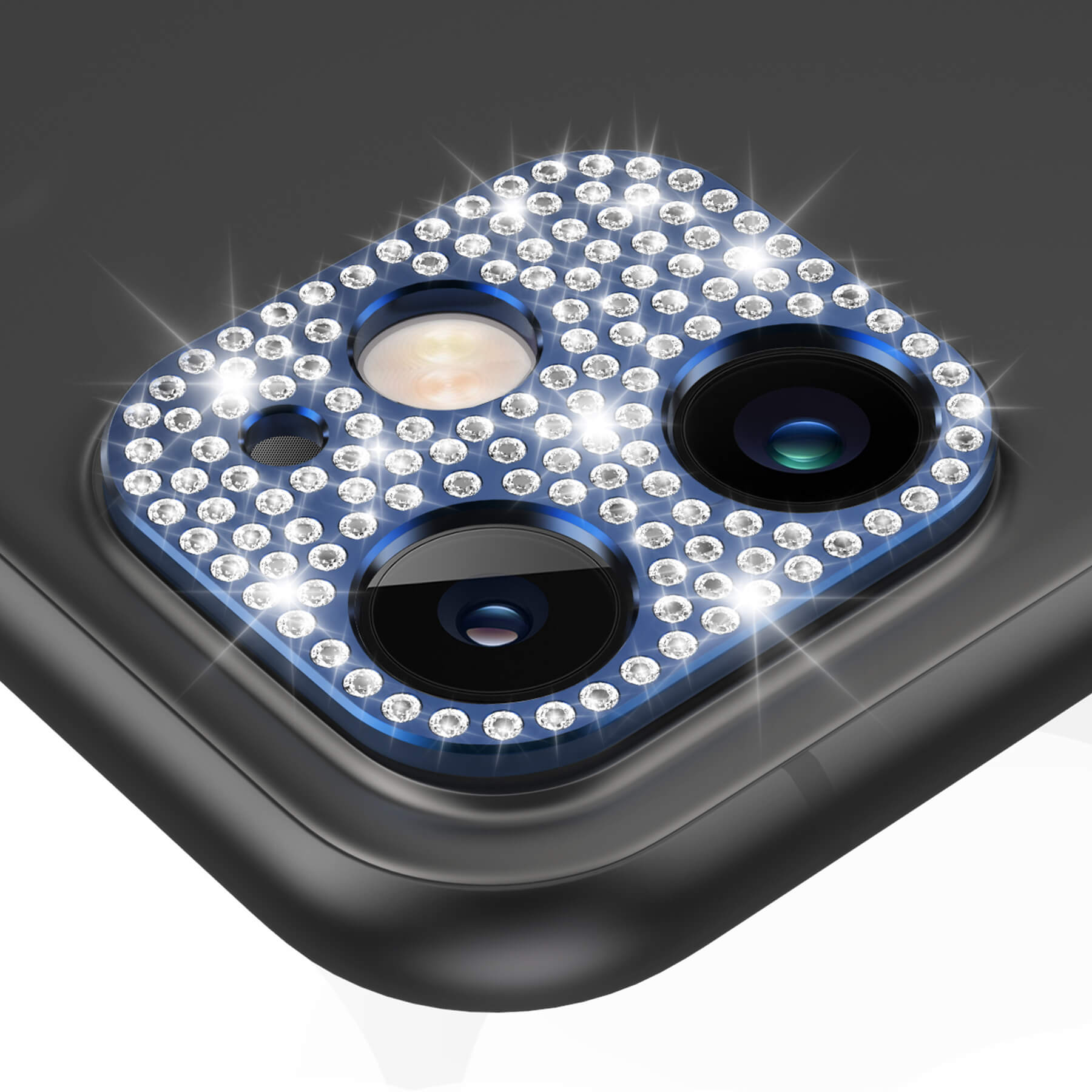 bling diamond iPhone 11 camera lens protector - sea blue
