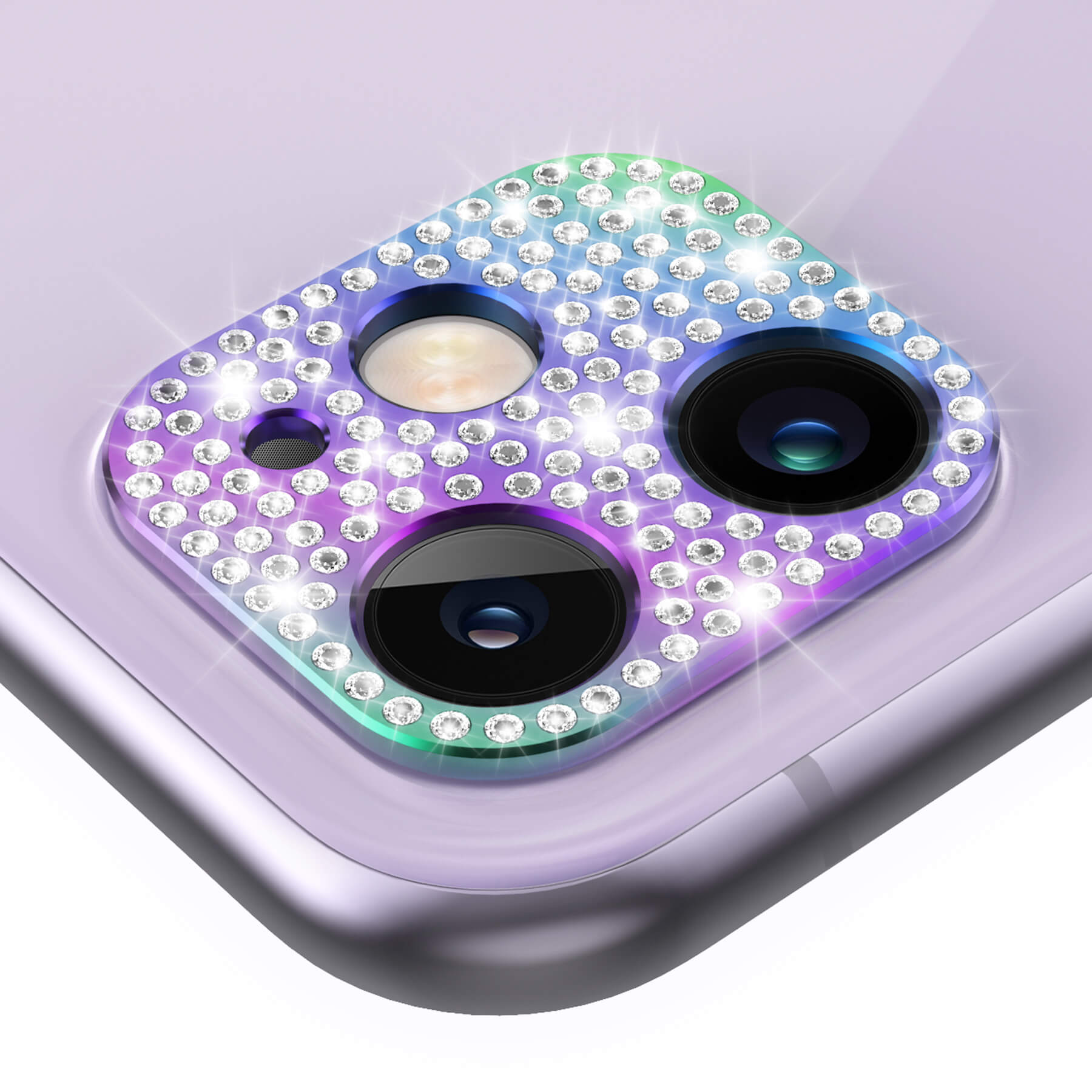 bling diamond iPhone 11 camera lens protector - colorful