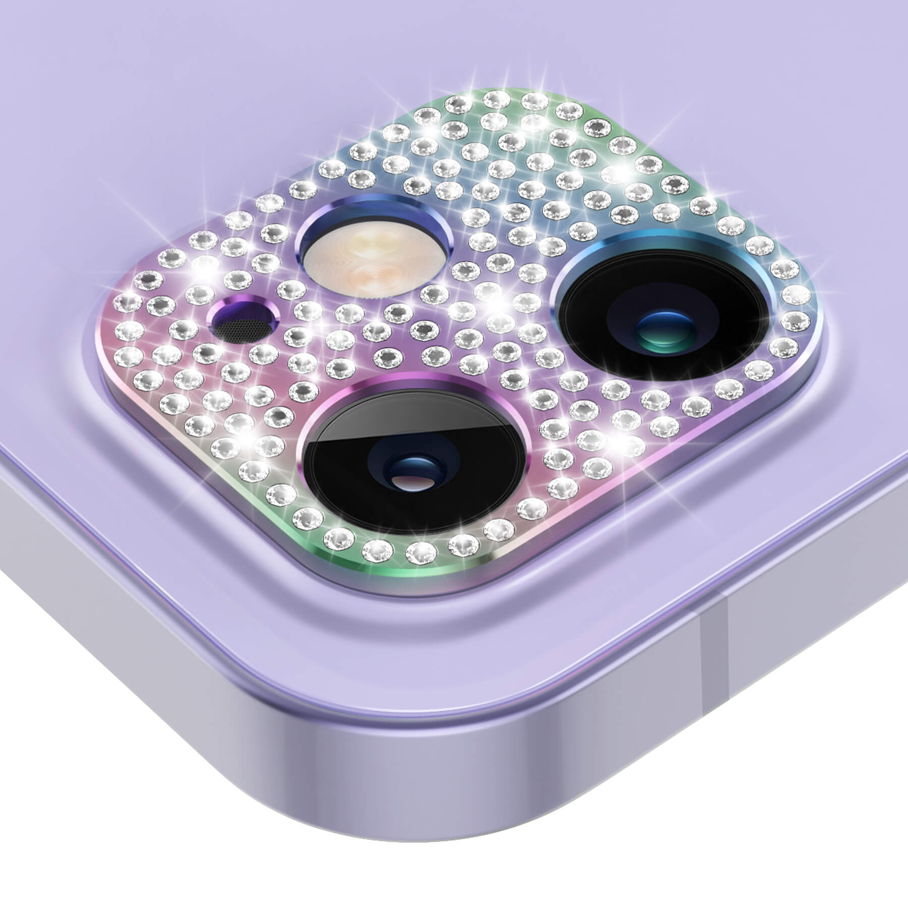 bling diamond iPhone 12 camera lens protector - colorful