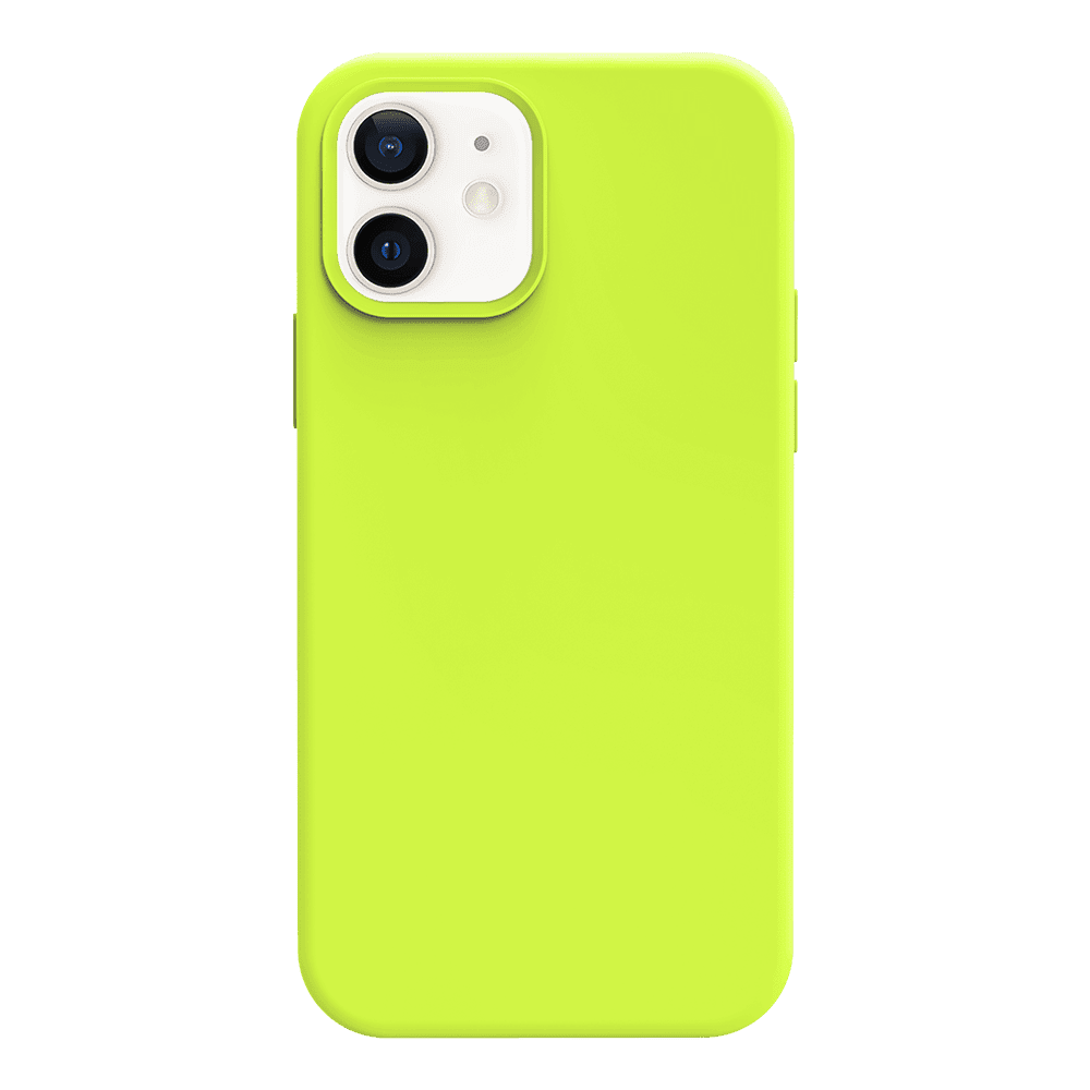 iPhone 12 Mini silicone case - neon yellow
