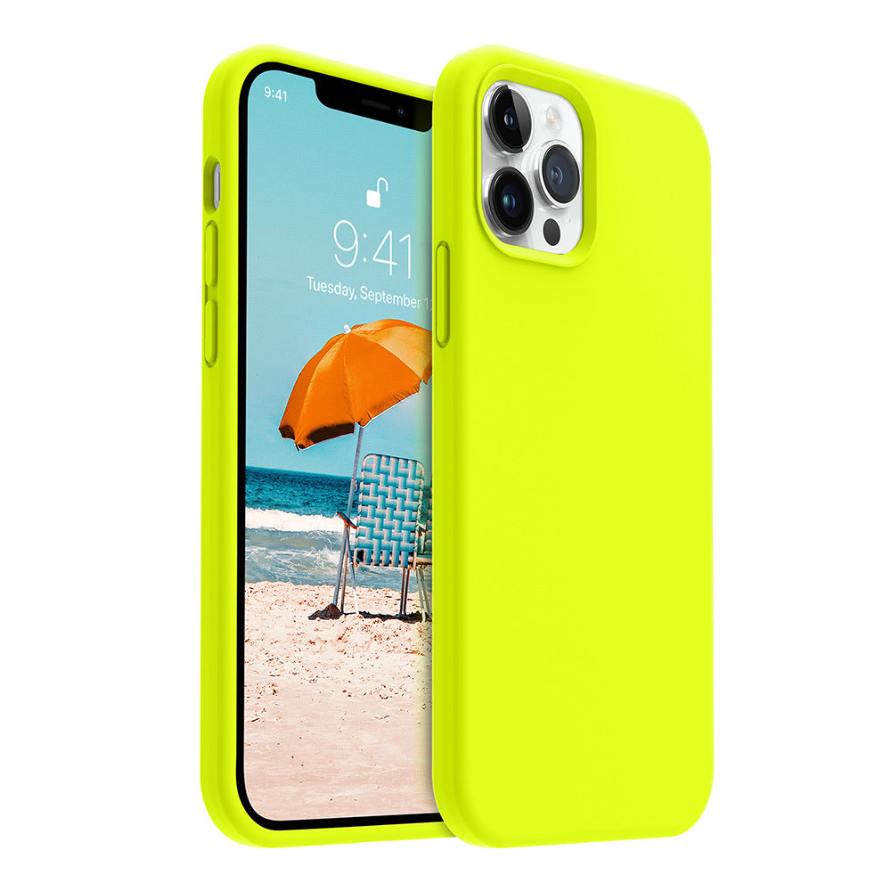iPhone 12 Pro Max silicone case - fluorescent yellow#color_fluorescent yellow