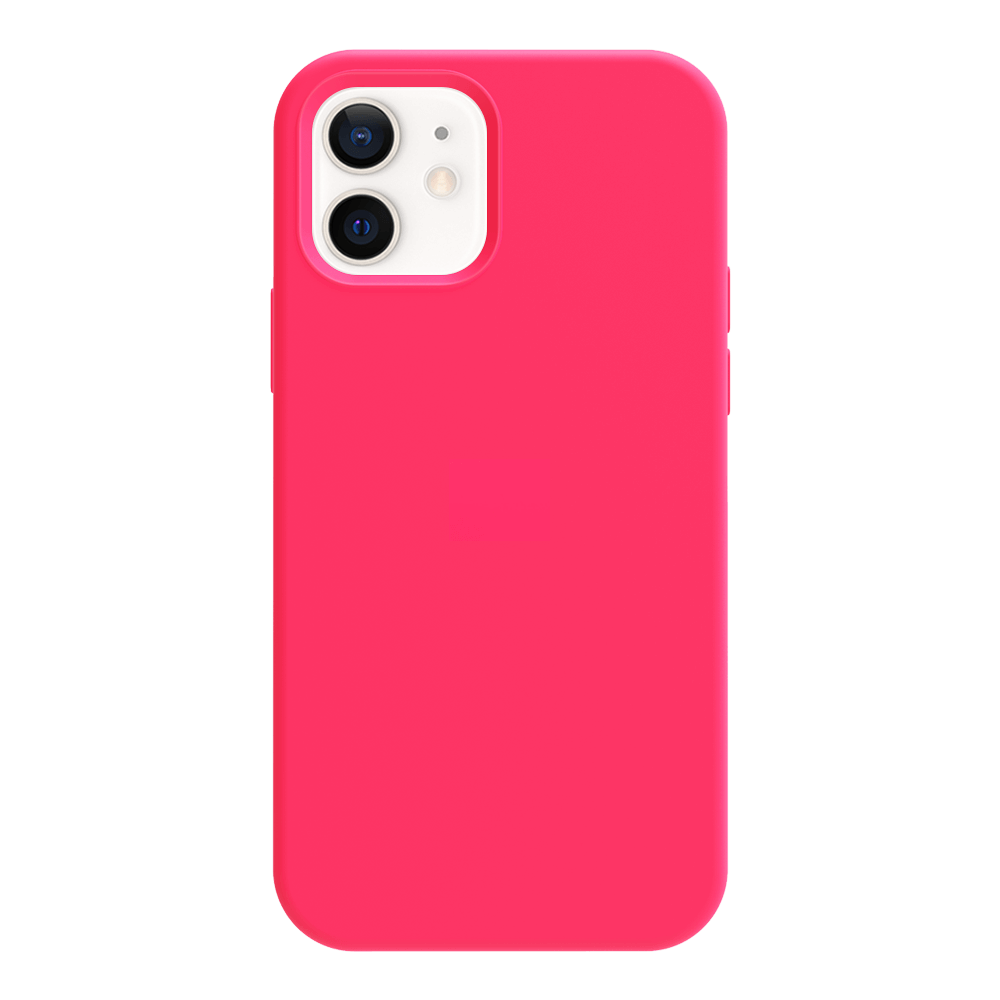 iPhone 12 silicone case - neon pink#color_neon pink