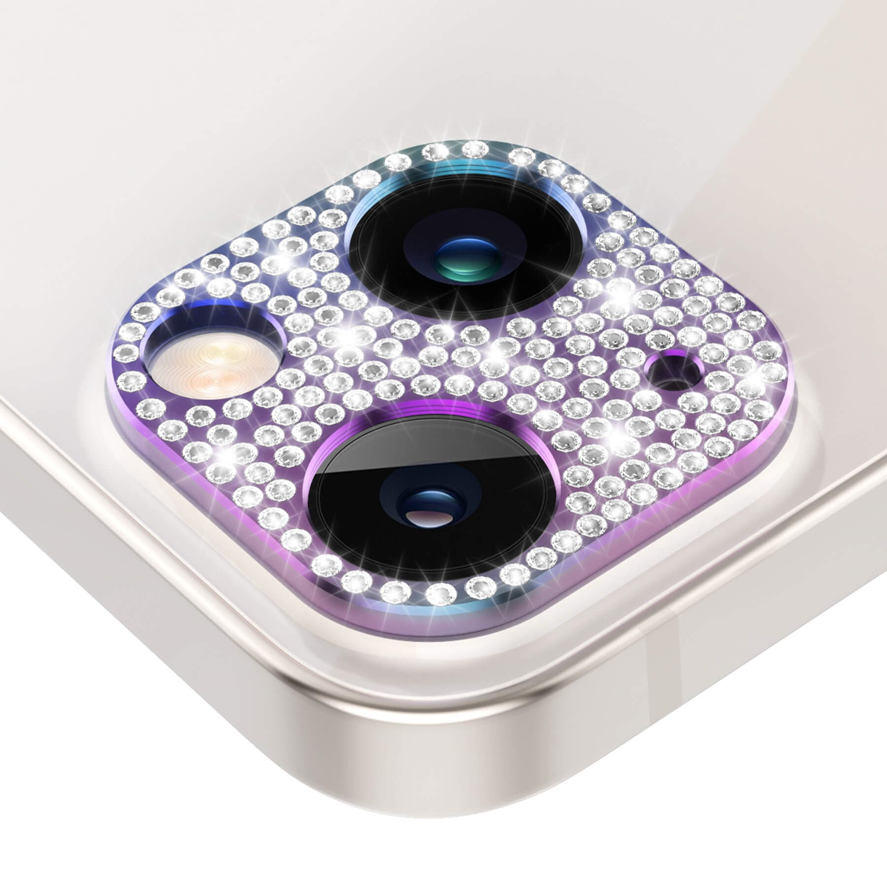 bling diamond iPhone 13 camera lens protector - colorful