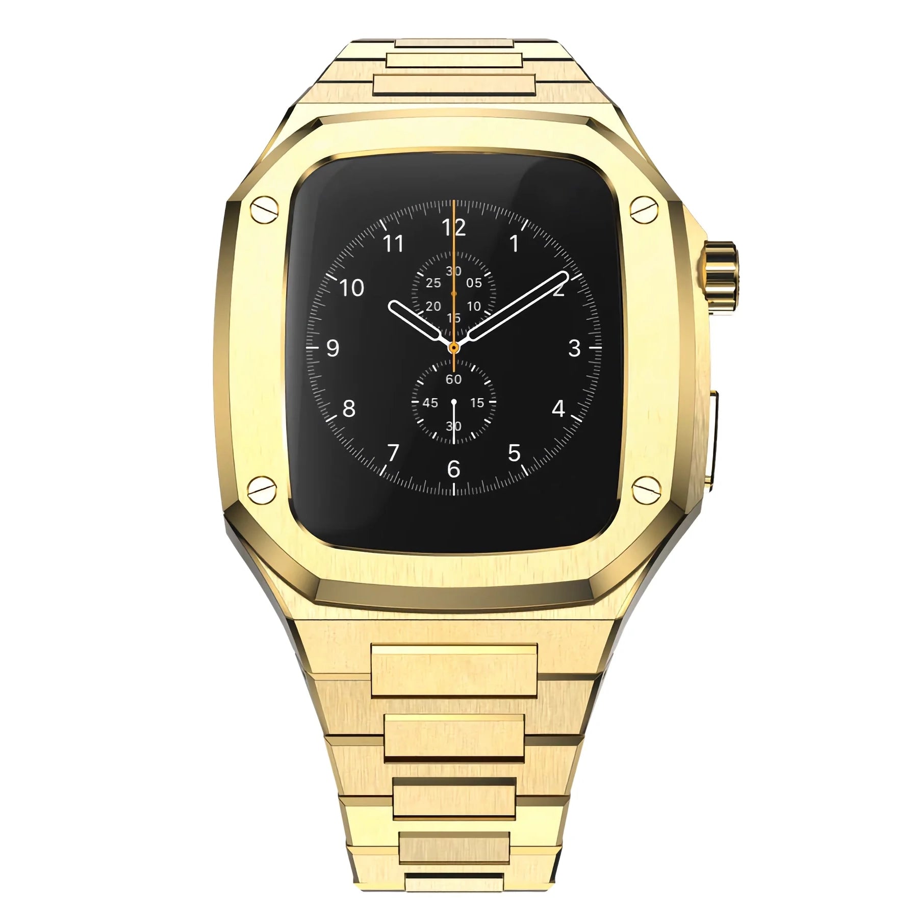 luxury Apple Watch case stainless steel band#color_gold