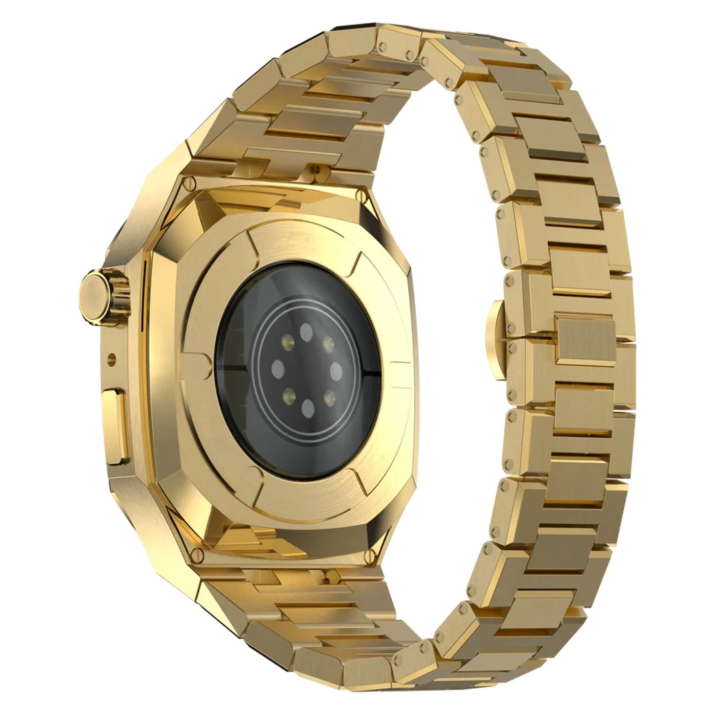 luxury Apple Watch case stainless steel band#color_gold