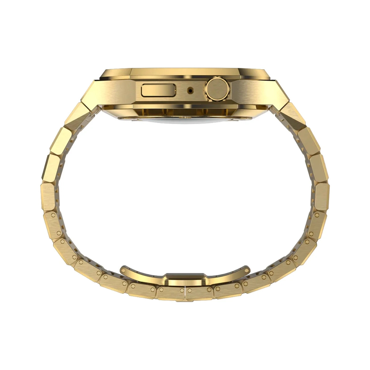 luxury Apple Watch case stainless steel band#color_gold