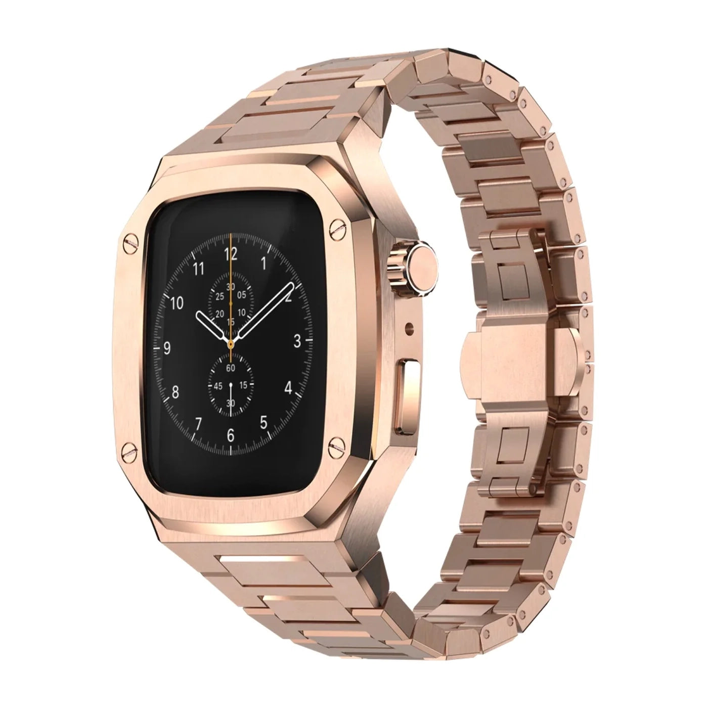 luxury Apple Watch case stainless steel band#color_rose gold