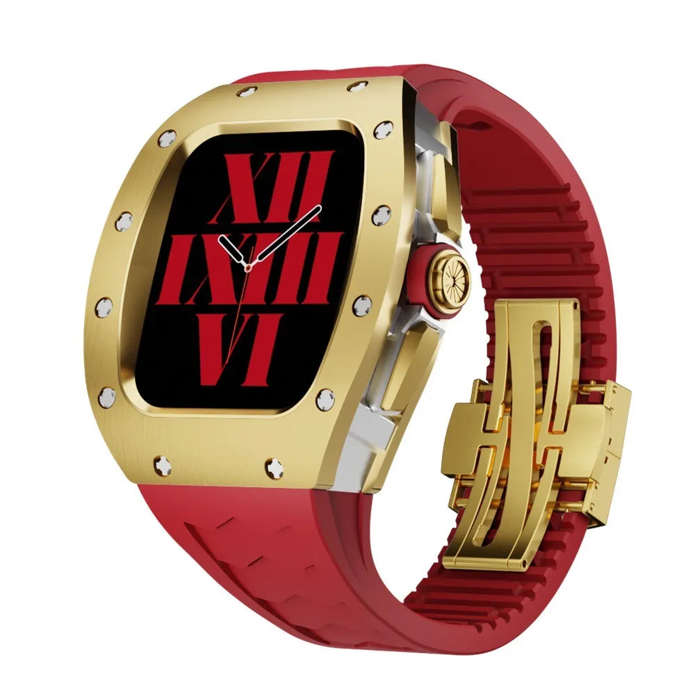 Richard titanium Apple Watch case retrofit kit - red#color_red