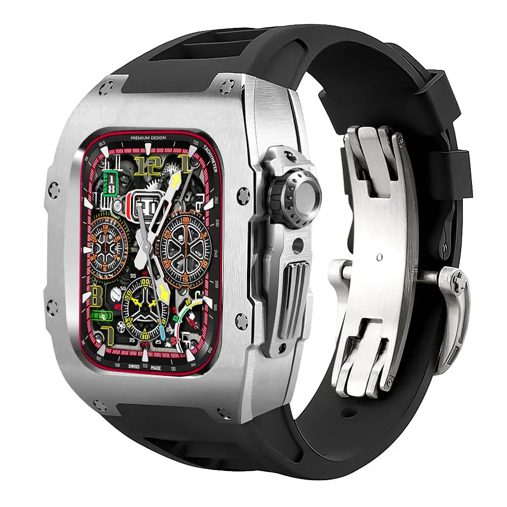 Stainless Steel Apple Watch Case Retrofit Kit - black#color_black